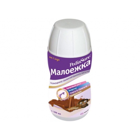 ПедиаШур Малоежка спец. продукт с пищевыми волокнами Шоколад, 200 мл