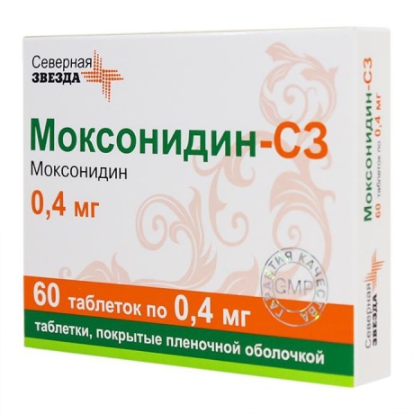 Моксонидин-СЗ таблетки 400мкг, 60шт