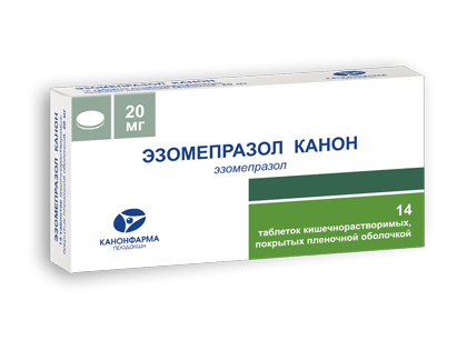 Эзомепразол Канон таблетки 20 мг, 14 шт.