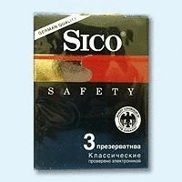 Презерватив SICO, 3 шт.   Safety (классические, черн. уп.)