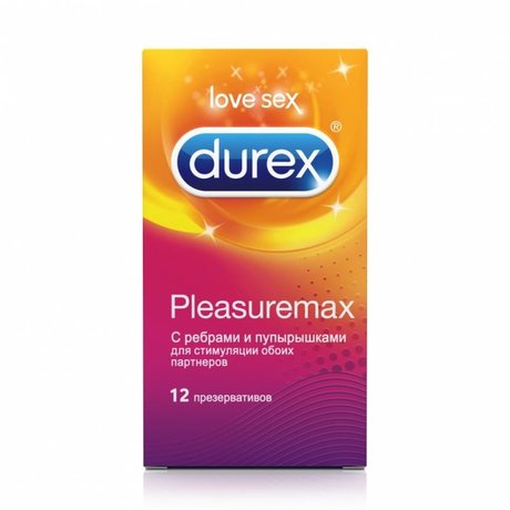 Презерватив DUREX Pleasuremax (рельефные полоски и точки), 12 шт.