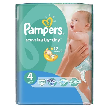 Подгузники PAMPERS Active baby Dry (8-14кг), 20 шт.