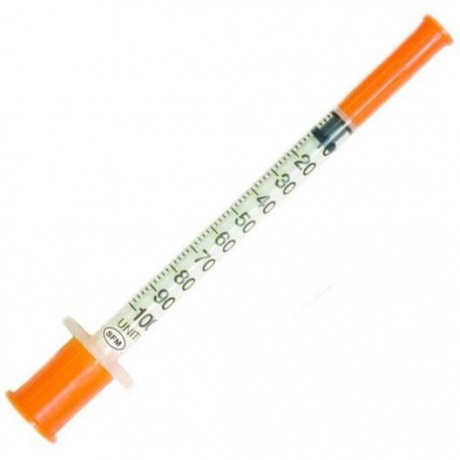 Шприц инсулиновый с иглой 1мл U-100 G29 (0,33 х 12,7мм), 100 шт.