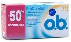 Тампоны гигиенические O.B. ProComfort Super, 16 шт. + Normal, 8 шт. (промо)