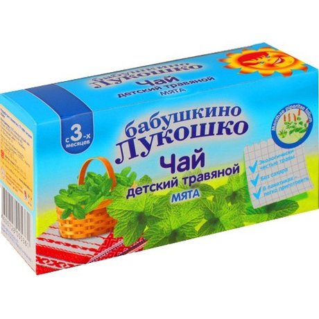 Чай лечебный БАБУШКИНО ЛУКОШКО детский (с 5 мес.) мята, 20г