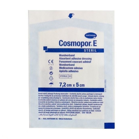 Повязка COSMOPOR E Steril послеоперационная самоклеющаяся 7,2см х 5см, 1 шт.