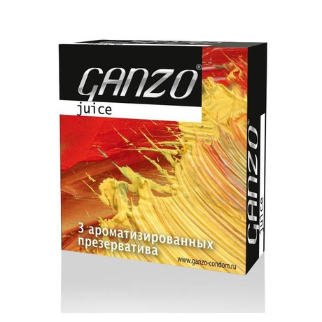 Презерватив GANZO Juice, 3 шт.  (цветные и ароматизированные)