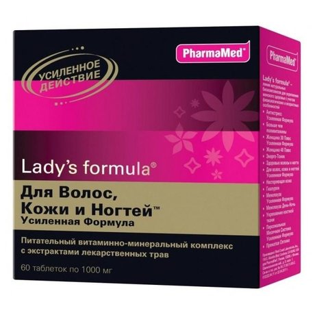 Фарма-Мед Ледис формула Для волос, кожи и ногтей таблетки, 60 шт. (усиленная формула)+25%