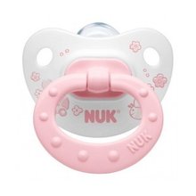 Соска-пустышка NUK Baby Rose для сна с кольцом силиконовая разм. 1