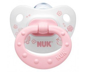 Соска-пустышка NUK Baby Rose для сна с кольцом силиконовая разм. 1