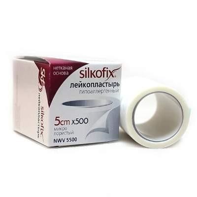 Лейкопластырь SILKOFIX 5см х 500см телесный (нетканая основа)