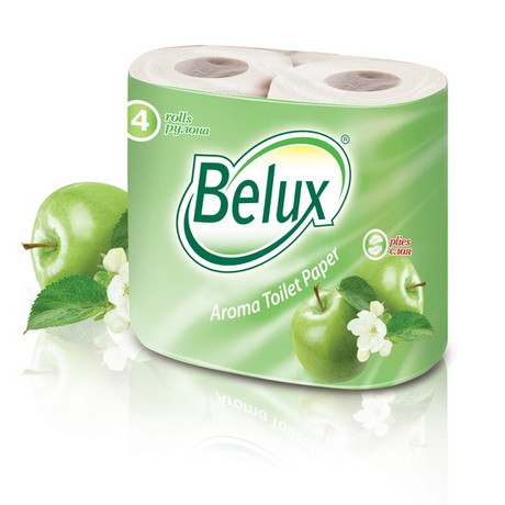 Бумага туалетная BELUX Арома 2-слойная яблоко, 4 шт.
