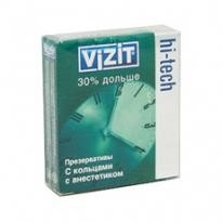 Презерватив VIZIT Hi-Tech Анестетик (на 30% дольше с кольцами), 12 шт.
