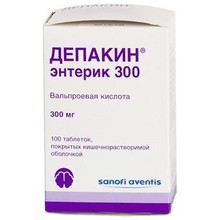 Депакин энтерик 300 таблетки 300 мг, 100 шт.