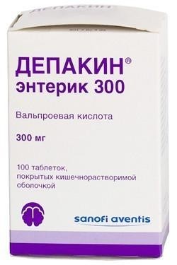 Депакин энтерик 300 таблетки 300 мг, 100 шт.