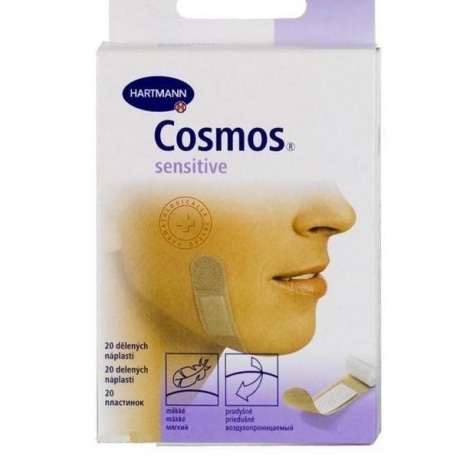 Лейкопластырь COSMOS Sensitive для чувствительной кожи 1,9 x 7,2 см, 20 шт.