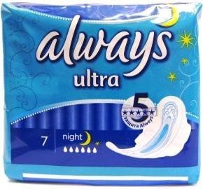 Прокладки гигиенические ALWAYS Ultra Night Extra Single, 7 шт.