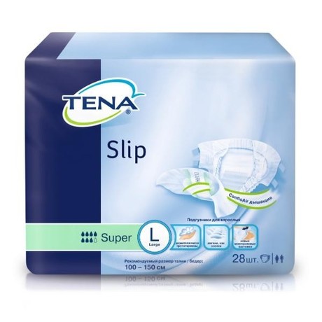 Подгузники для взрослых TENA Slip Super Large (100-150 см , 2765 мл), 28 шт.