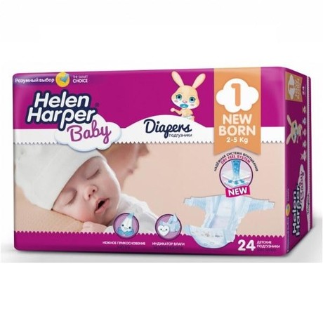 Подгузники HELEN HARPER Newborn (2-5кг), 24 шт.