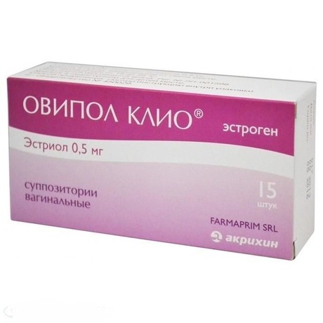Овипол Клио свечи вагинальные 5 мг, 15 шт.