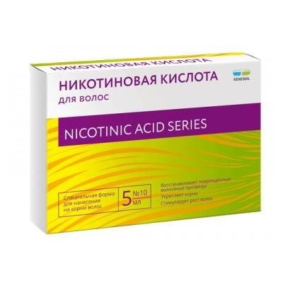 Никотиновая кислота для волос тюбик-капельница 5мл,  10 шт.