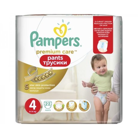 Подгузники-трусики PAMPERS Premium Care Maxi (9-14кг), 22 шт.