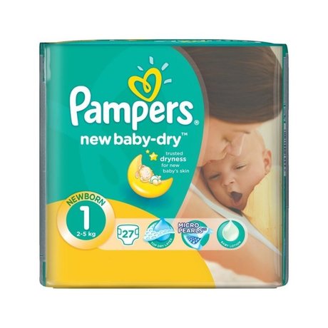 Подгузники PAMPERS New Baby Dry NewBorn (2-5кг), 27 шт.