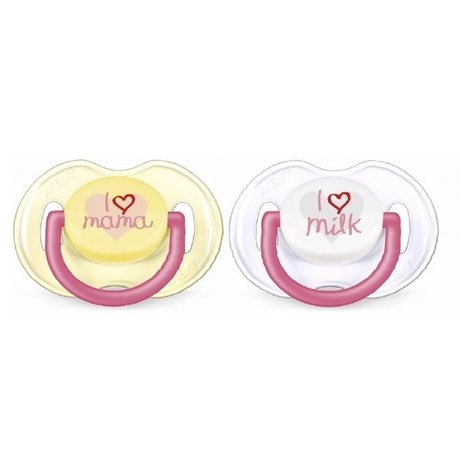 Соска-пустышка AVENT силикон. "I Love Mama" (0-6мес.), 2 шт.  (арт. 86175)