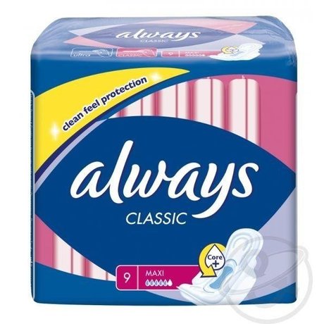 Прокладки гигиенические ALWAYS Classic Maxi Core, 9 шт.