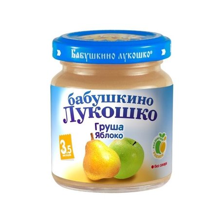 Пюре БАБУШКИНО ЛУКОШКО груша/яблоко (с 3,5 мес.), 100г