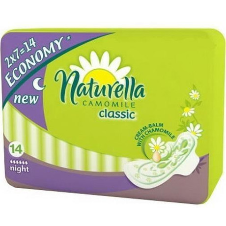 Прокладки гигиенические NATURELLA Camomile Classic Night с крылышками, 14 шт.