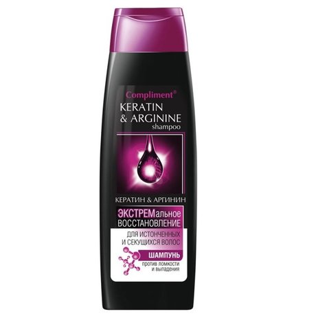 Шампунь COMPLIMENT Кератин Аргинин восстанавливающий, 400 мл