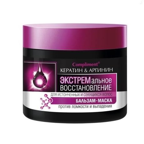 Бальзам для волос COMPLIMENT маска Кератин Аргинин восстанавливающая, 300 мл