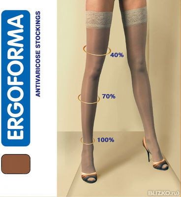 Чулки ERGOFORMA антиварикозные (2кл. ком.) 23-32мм размер (кор.) №4 (арт. 221)
