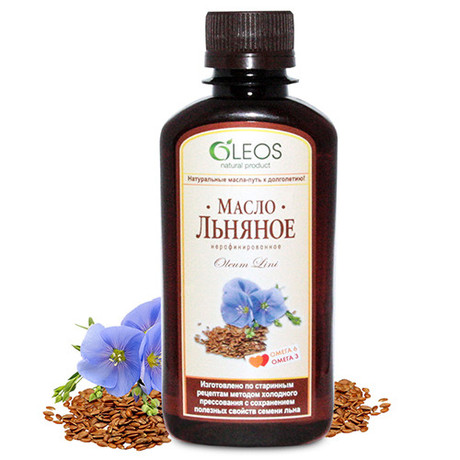 Масло натуральное OLEOS Льняное 200 мл