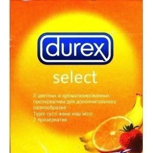 Презерватив DUREX Select (Frutty Mix) (цветные и ароматизированные), 3 шт.
