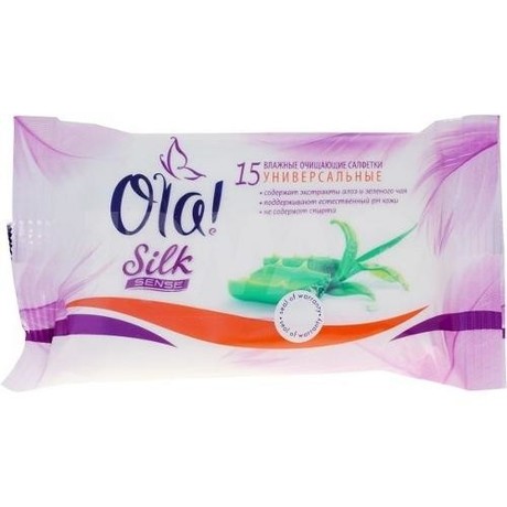 Салфетки OLA влажные Silk Sense универсальные, 15 шт.