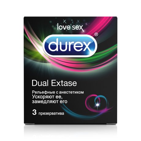 Презерватив DUREX Dual Extase, 3 шт.