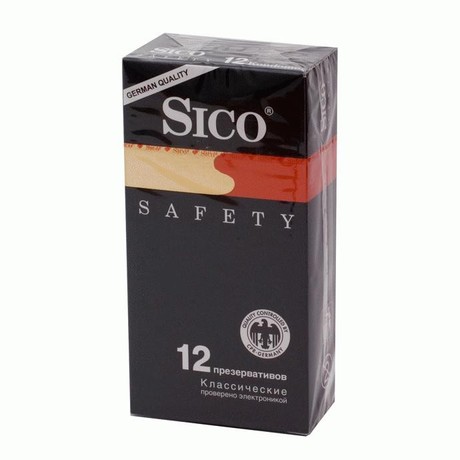 Презерватив SICO, 12 шт.   Safety (классические, черн. уп.)