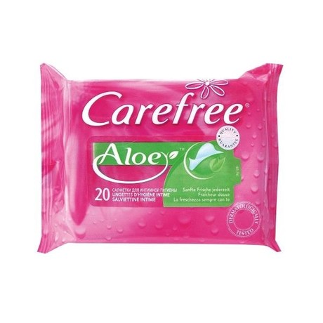 Салфетки CAREFREE влажные для интимной гигиены с алоэ, 20 шт.
