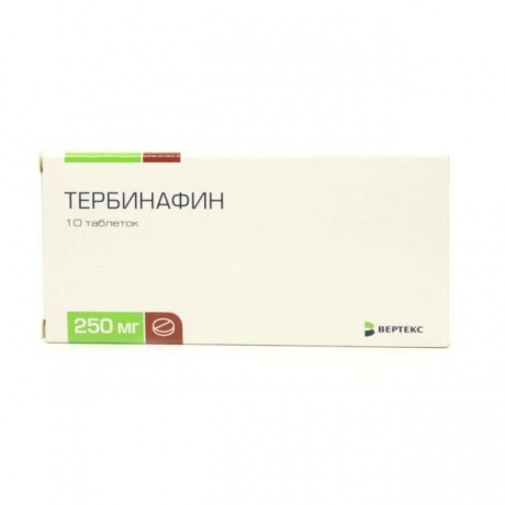 Тербинафин таблетки 250 мг, 10 шт.
