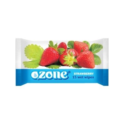 Салфетки OZONE влажные аромат Клубники, 15 шт.