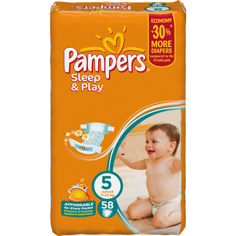 Подгузники PAMPERS Sleep  Play Junior (11-25кг), 58 шт.