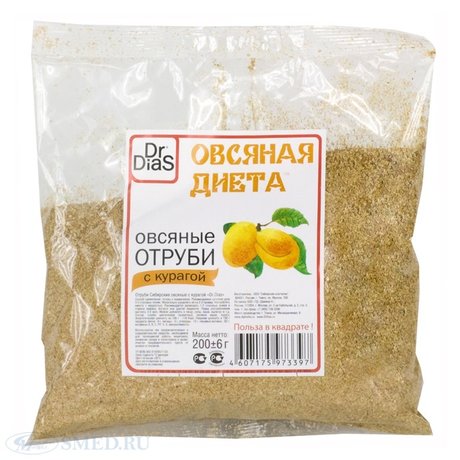 Отруби Dr.DiaS овсяные 200г курага