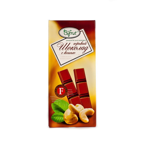 Шоколад BIFRUT горький с кешью на фруктозе, 100 г
