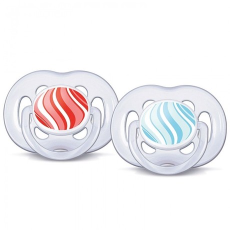 Соска-пустышка AVENT "Free Flow Design" для девочек силиконовая (6-18 мес.), 2 шт.  (арт. 86404)