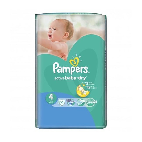 Подгузники PAMPERS Active baby Dry Maxi (7-14кг), 10 шт.