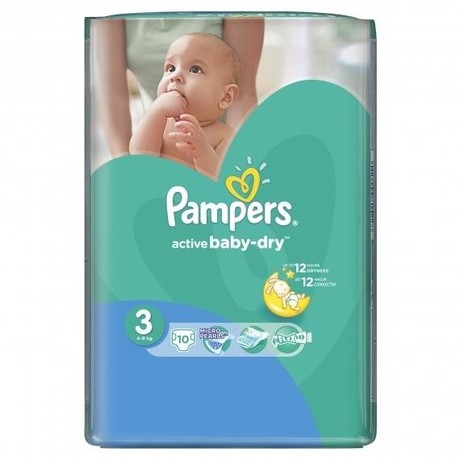 Подгузники PAMPERS Active baby Dry (4-9кг), 10 шт.