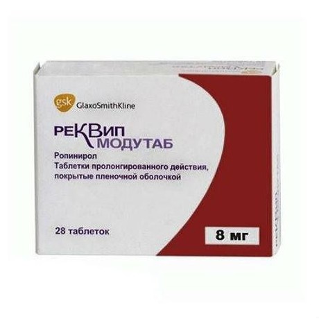 Реквип Модутаб таблетки 8 мг, 28 шт.