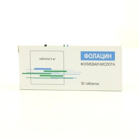 Фолацин таблетки 5 мг, 30 шт.